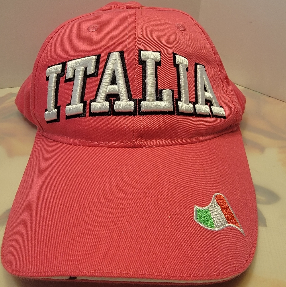 Women's Lady's Embroidered Pink Italia Hat